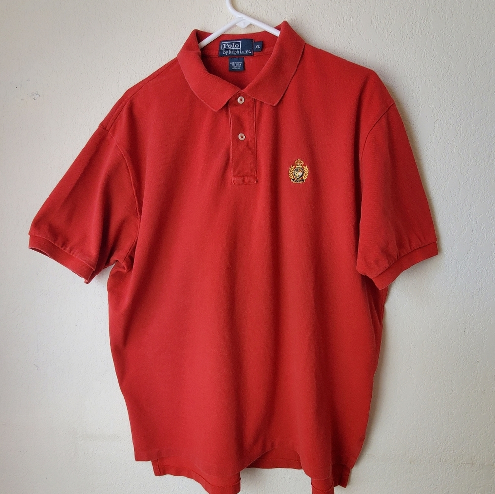 Vintage Polo by Ralph Lauren Men's Short Sleeve Shirt Red Size XL
